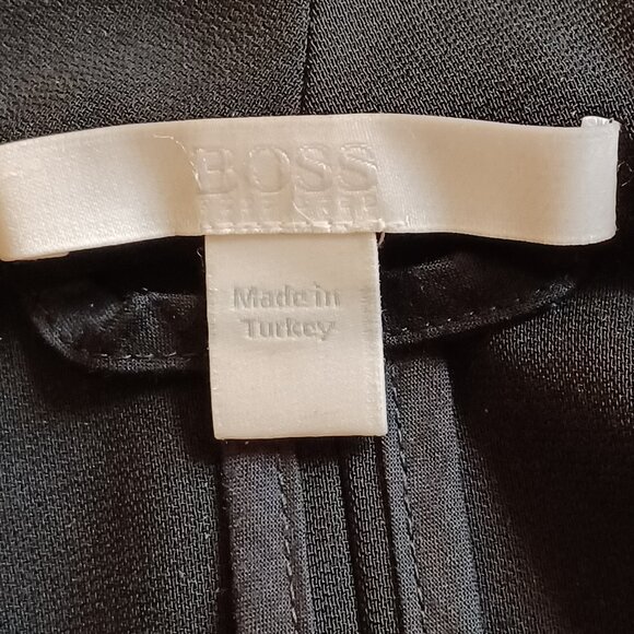LIKE NEW!  Hugo Boss "Kallmesa" Open Draped Black Blazer Size 12 - Picture 3 of 8